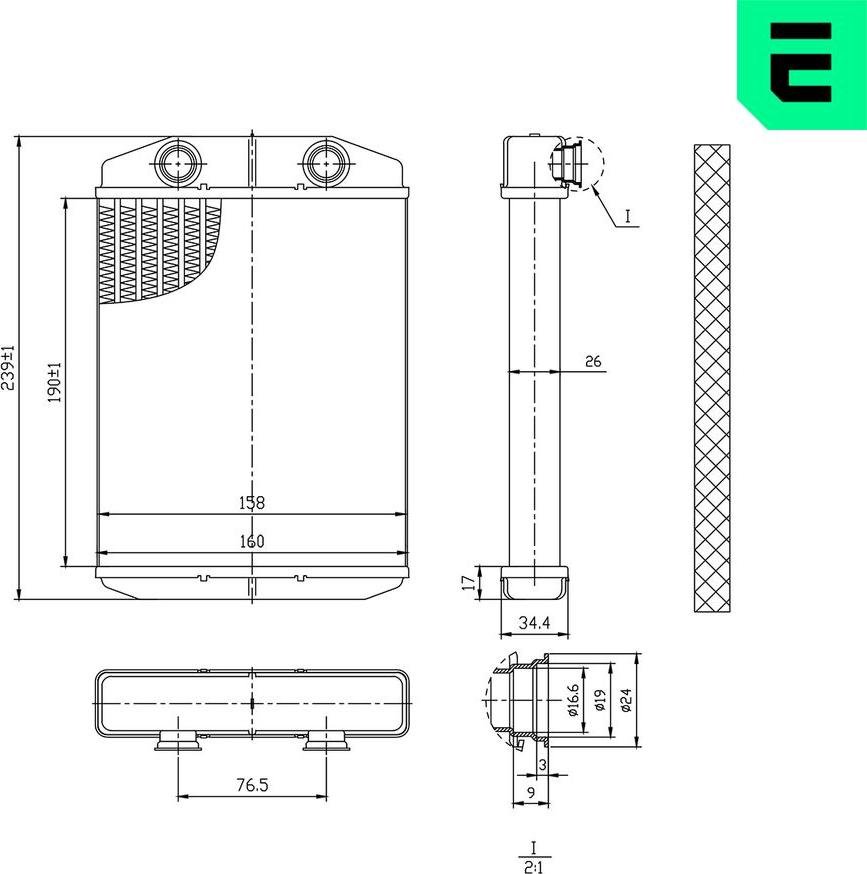 ERA 669215 - Теплообмінник, опалення салону autocars.com.ua