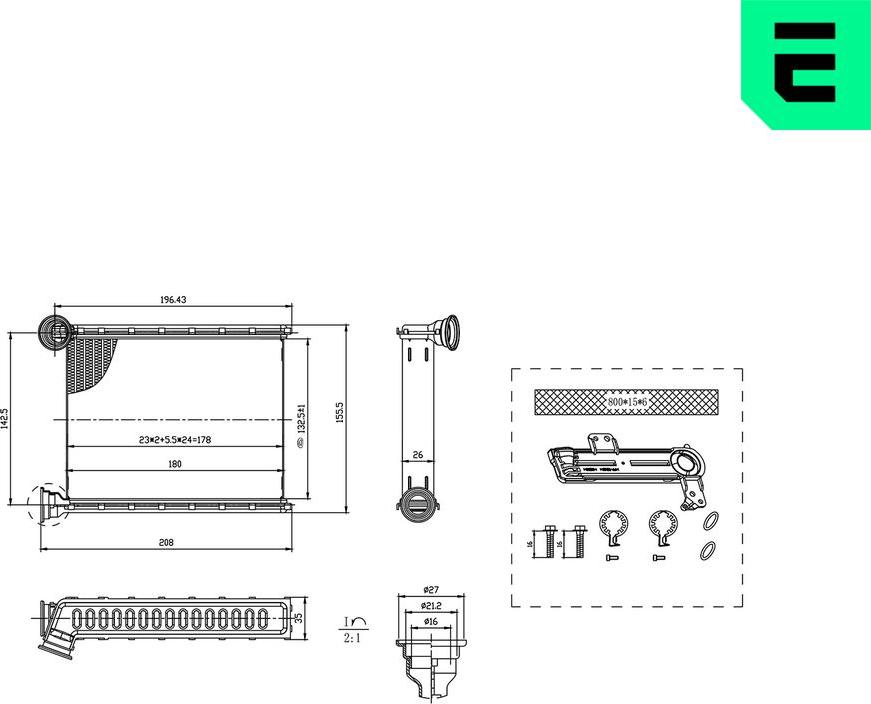 ERA 669230 - Теплообмінник, опалення салону autocars.com.ua