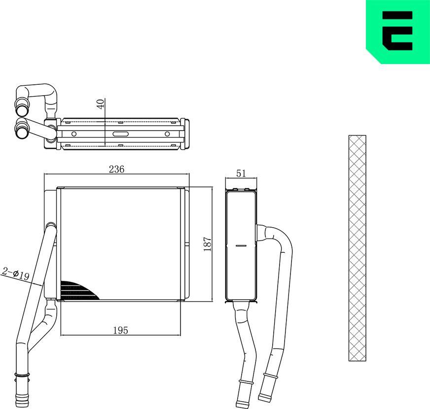 ERA 669581 - Теплообмінник, опалення салону autocars.com.ua