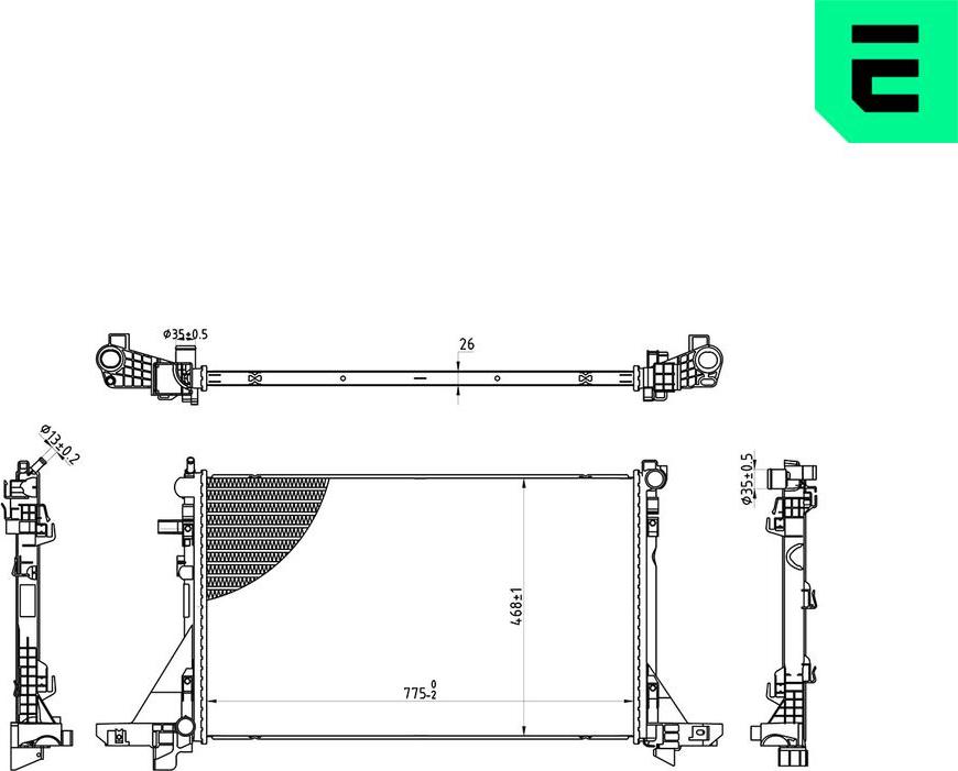 ERA 673001 - Радіатор, охолодження двигуна autocars.com.ua