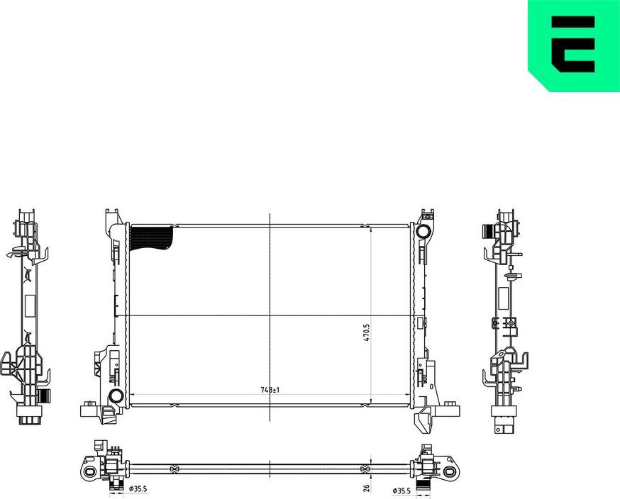 ERA 673002 - Радіатор, охолодження двигуна autocars.com.ua