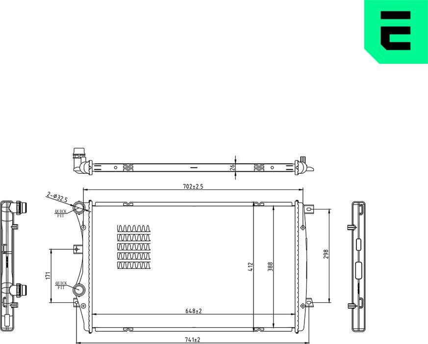 ERA 673007 - Радіатор, охолодження двигуна autocars.com.ua
