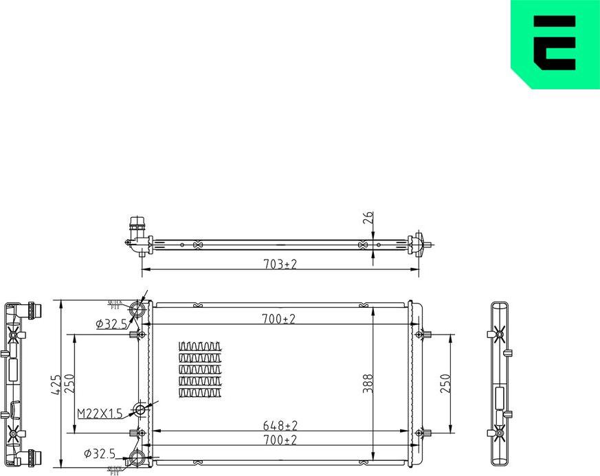ERA 673008 - Радіатор, охолодження двигуна autocars.com.ua