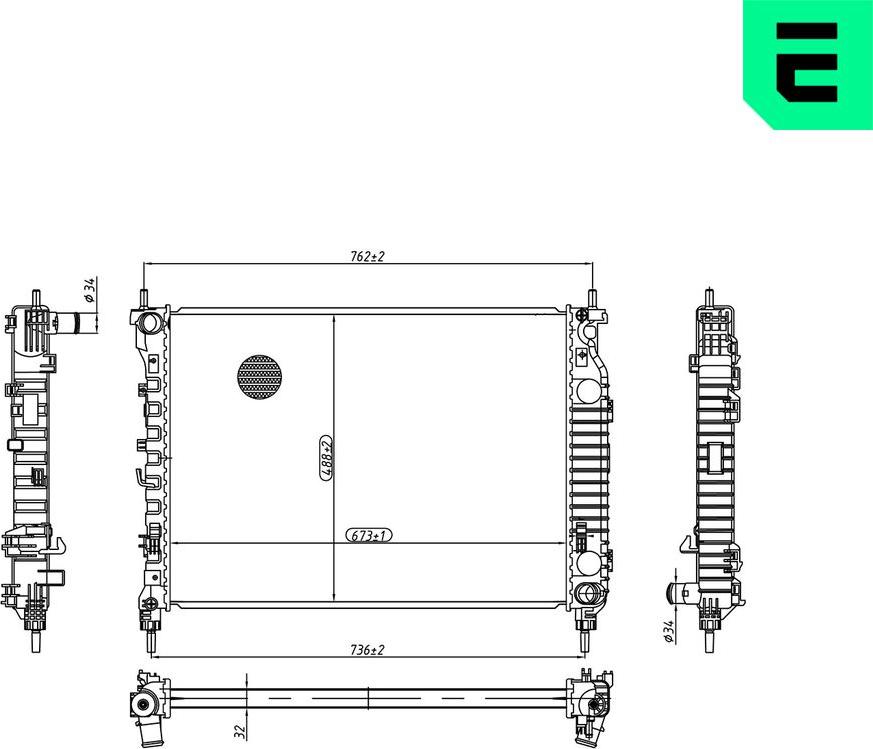 ERA 673025 - Радіатор, охолодження двигуна autocars.com.ua