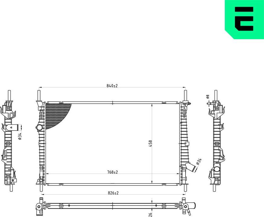 ERA 673034 - Радіатор, охолодження двигуна autocars.com.ua