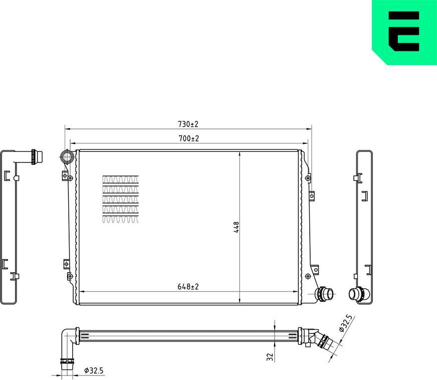 ERA 673043 - Радіатор, охолодження двигуна autocars.com.ua