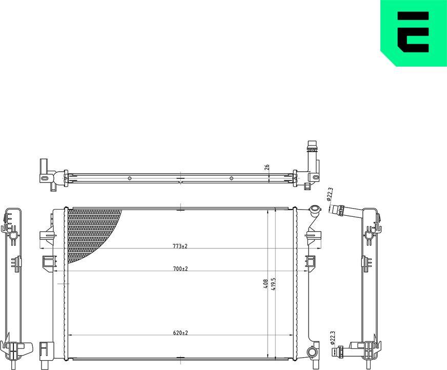 ERA 673049 - Радіатор, охолодження двигуна autocars.com.ua
