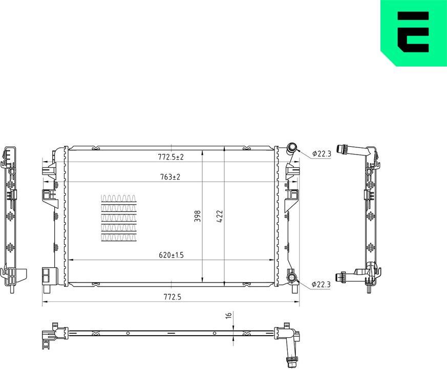 ERA 673050 - Радіатор, охолодження двигуна autocars.com.ua