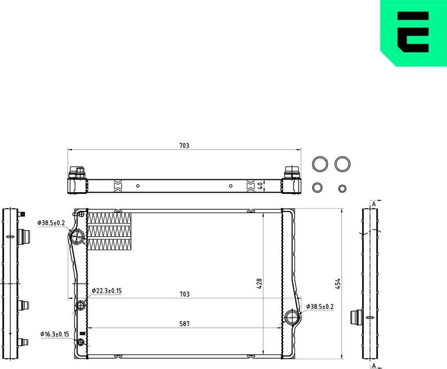 ERA 673055 - Радіатор, охолодження двигуна autocars.com.ua