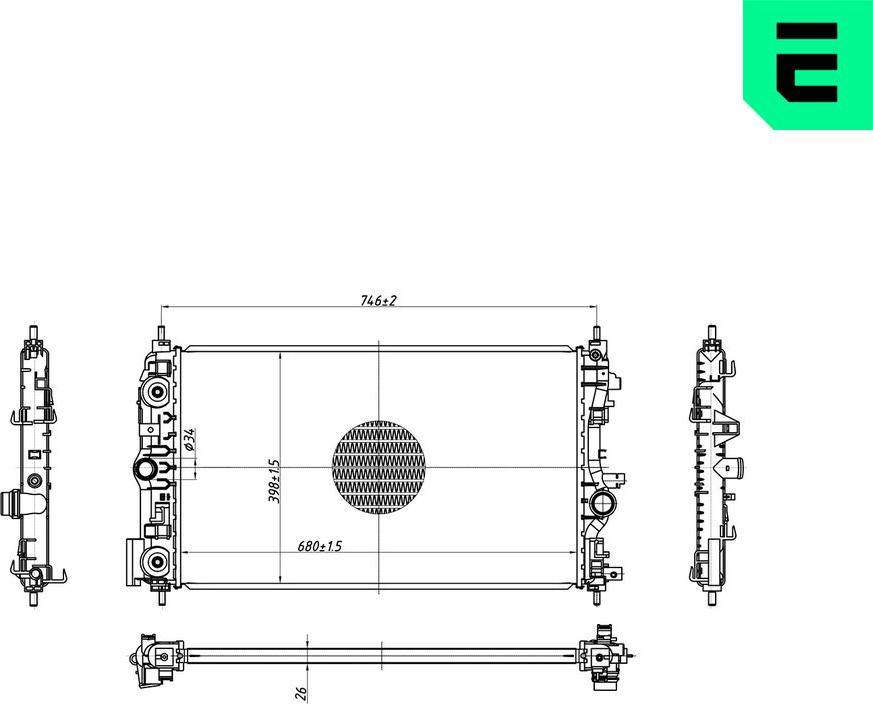 ERA 673059 - Радіатор, охолодження двигуна autocars.com.ua