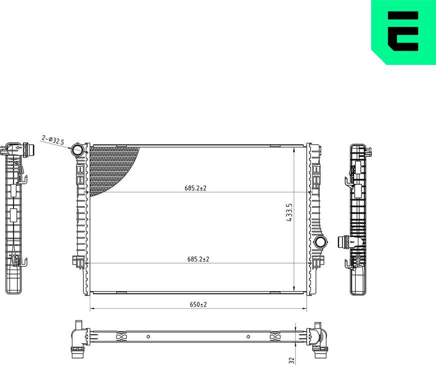 ERA 673062 - Радіатор, охолодження двигуна autocars.com.ua