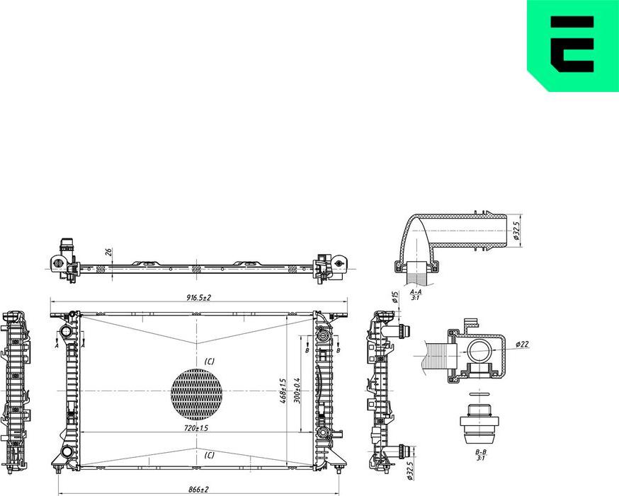 ERA 673064 - Радіатор, охолодження двигуна autocars.com.ua