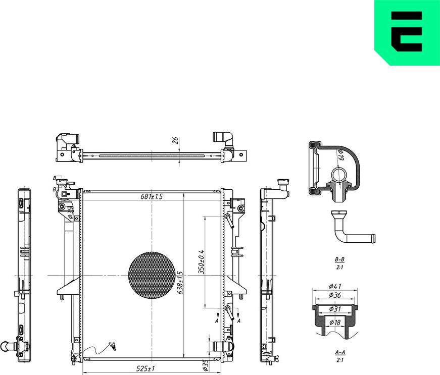 ERA 673065 - Радіатор, охолодження двигуна autocars.com.ua
