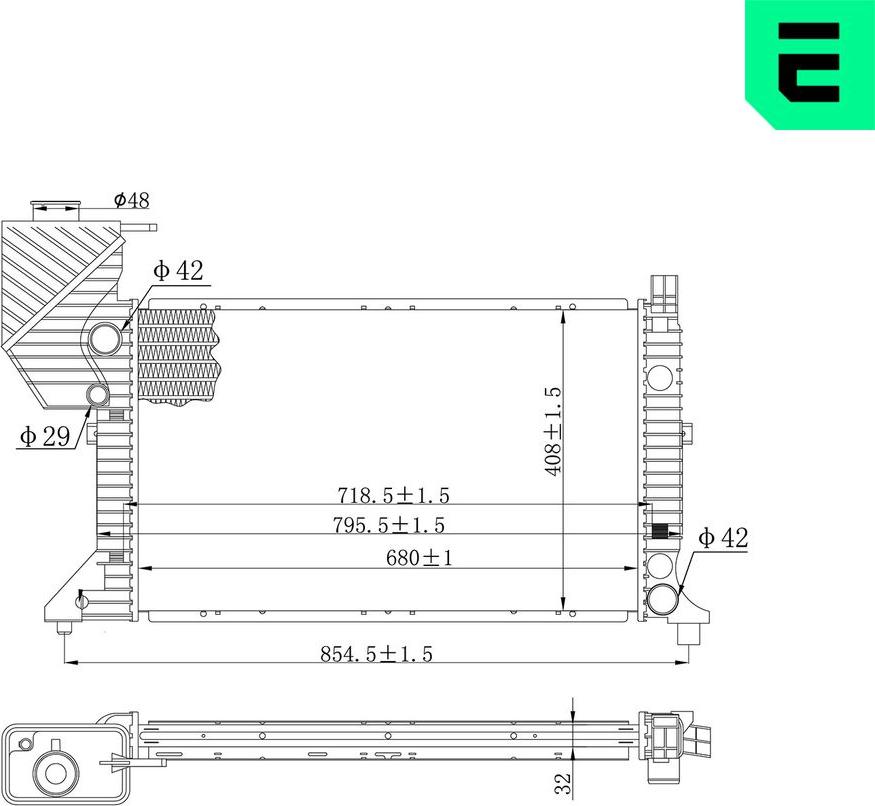 ERA 673071 - Радіатор, охолодження двигуна autocars.com.ua