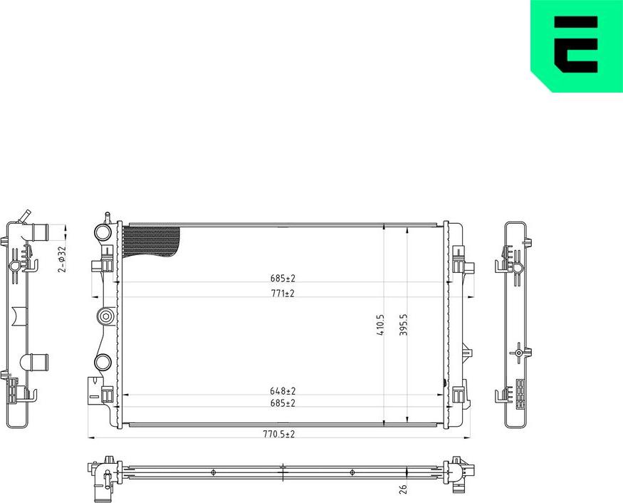 ERA 673077 - Радіатор, охолодження двигуна autocars.com.ua