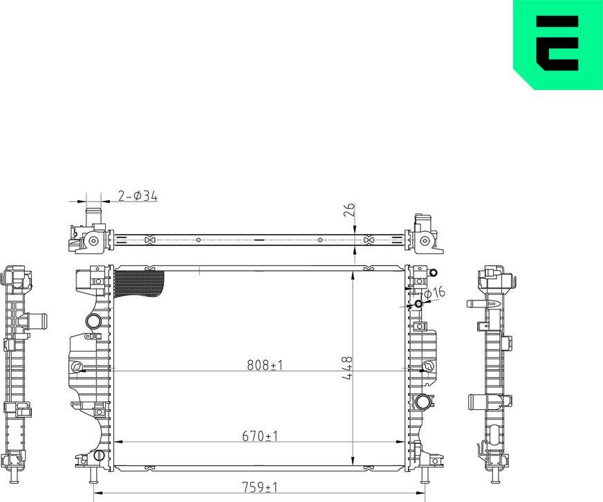 ERA 673088 - Радіатор, охолодження двигуна autocars.com.ua