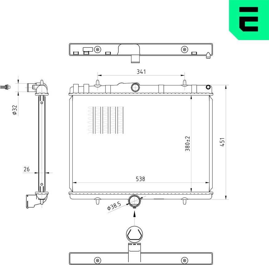 ERA 673098 - Радіатор, охолодження двигуна autocars.com.ua