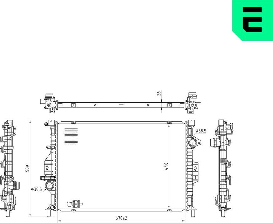 ERA 673101 - Радіатор, охолодження двигуна autocars.com.ua
