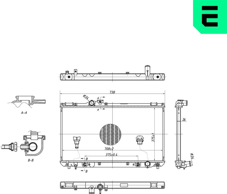 ERA 673110 - Радіатор, охолодження двигуна autocars.com.ua
