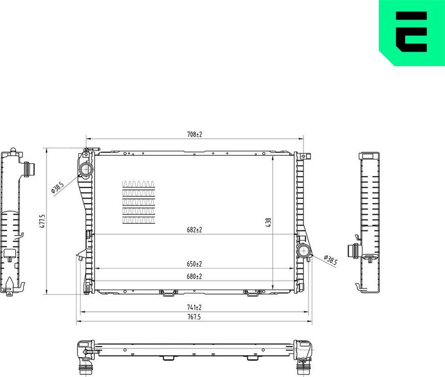 ERA 673111 - Радіатор, охолодження двигуна autocars.com.ua