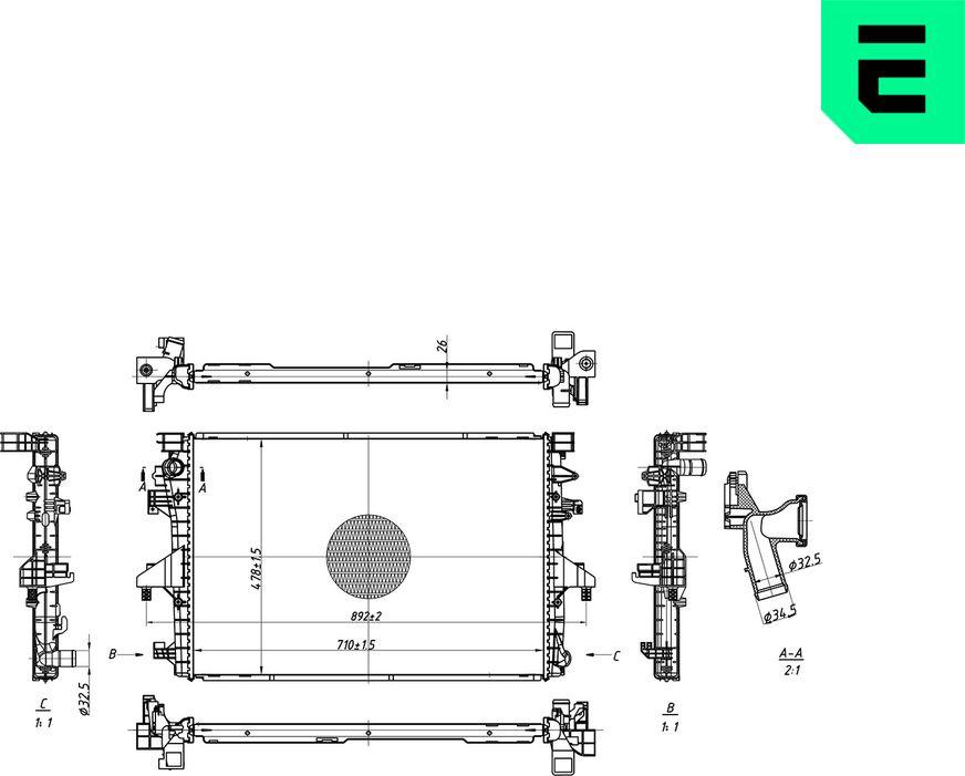 ERA 673120 - Радіатор, охолодження двигуна autocars.com.ua