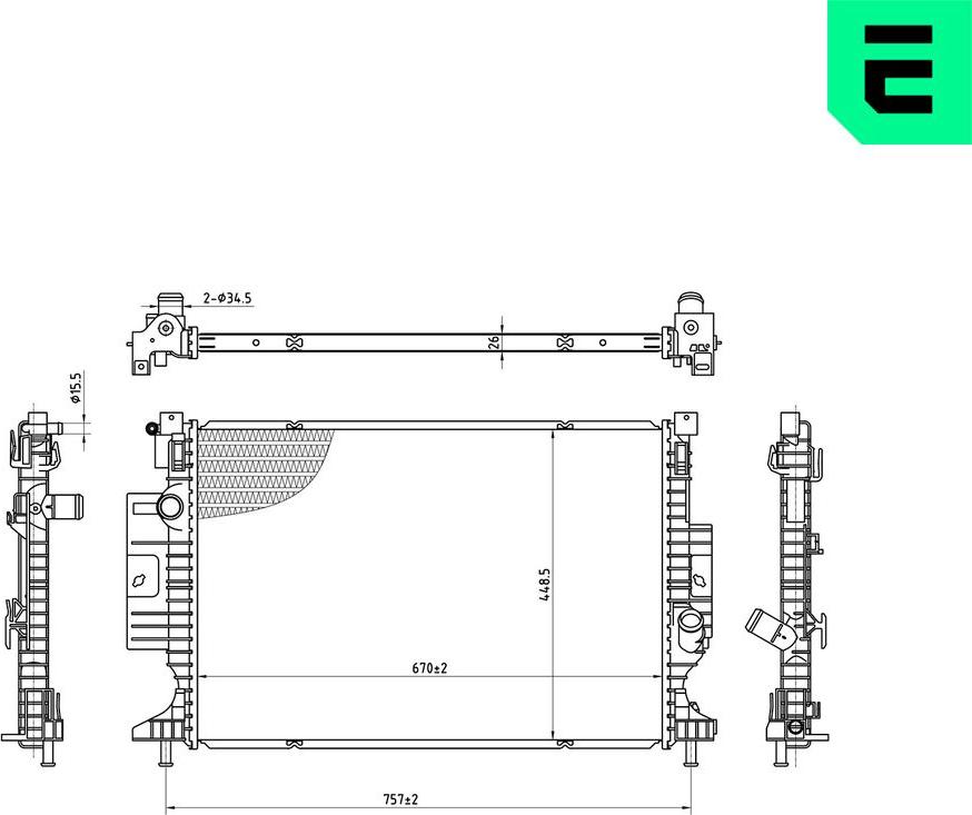 ERA 673125 - Радіатор, охолодження двигуна autocars.com.ua