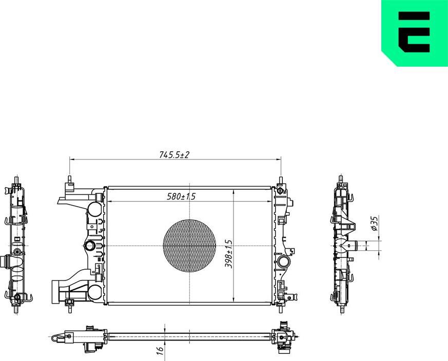 ERA 673128 - Радіатор, охолодження двигуна autocars.com.ua