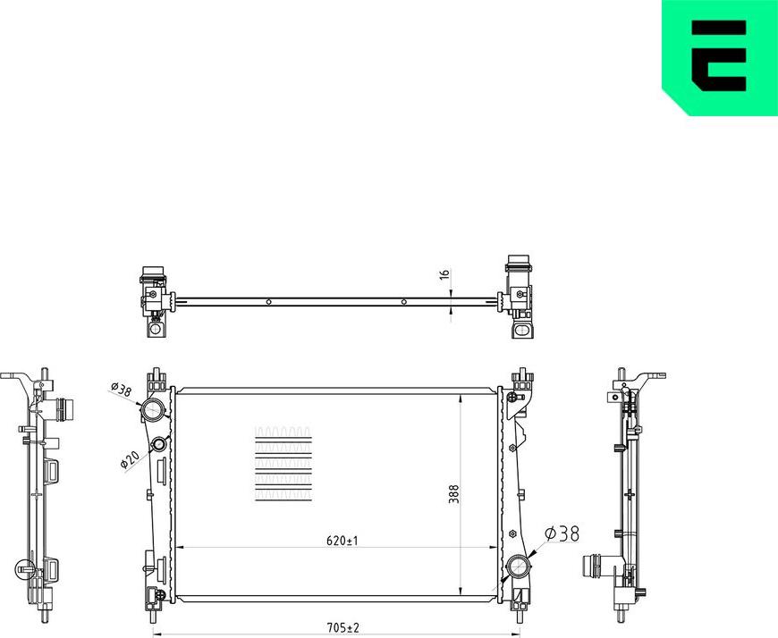 ERA 673141 - Радіатор, охолодження двигуна autocars.com.ua