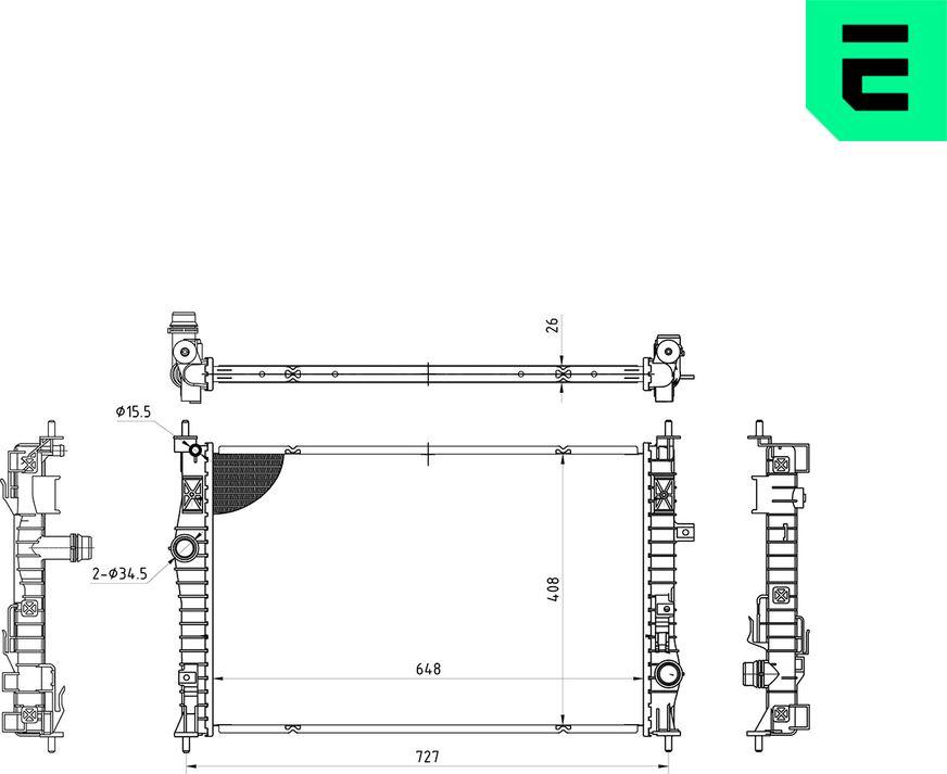 ERA 673144 - Радіатор, охолодження двигуна autocars.com.ua