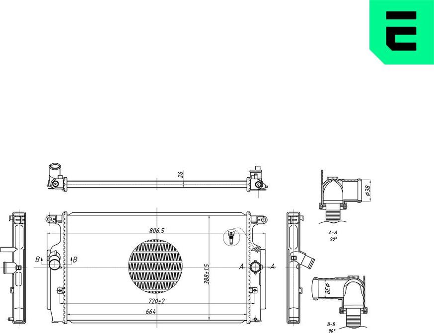 ERA 673153 - Радіатор, охолодження двигуна autocars.com.ua