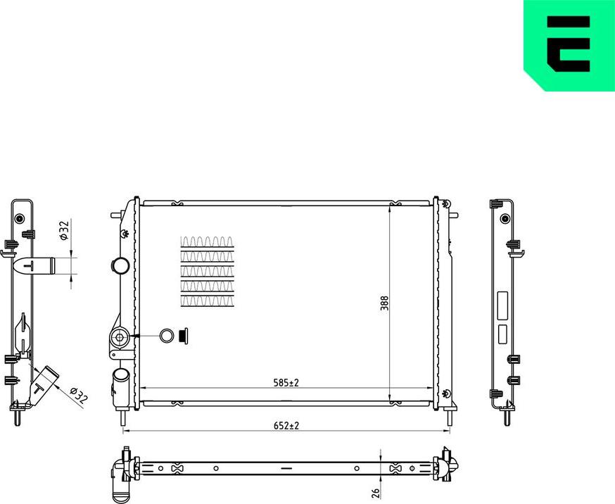 ERA 673156 - Радіатор, охолодження двигуна autocars.com.ua