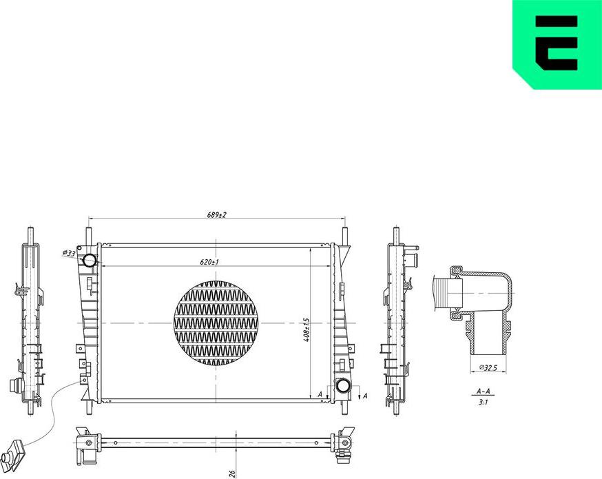 ERA 673181 - Радіатор, охолодження двигуна autocars.com.ua