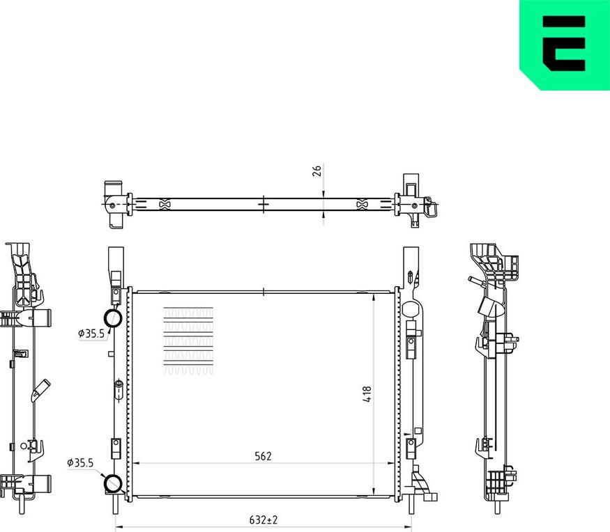 ERA 673185 - Радіатор, охолодження двигуна autocars.com.ua