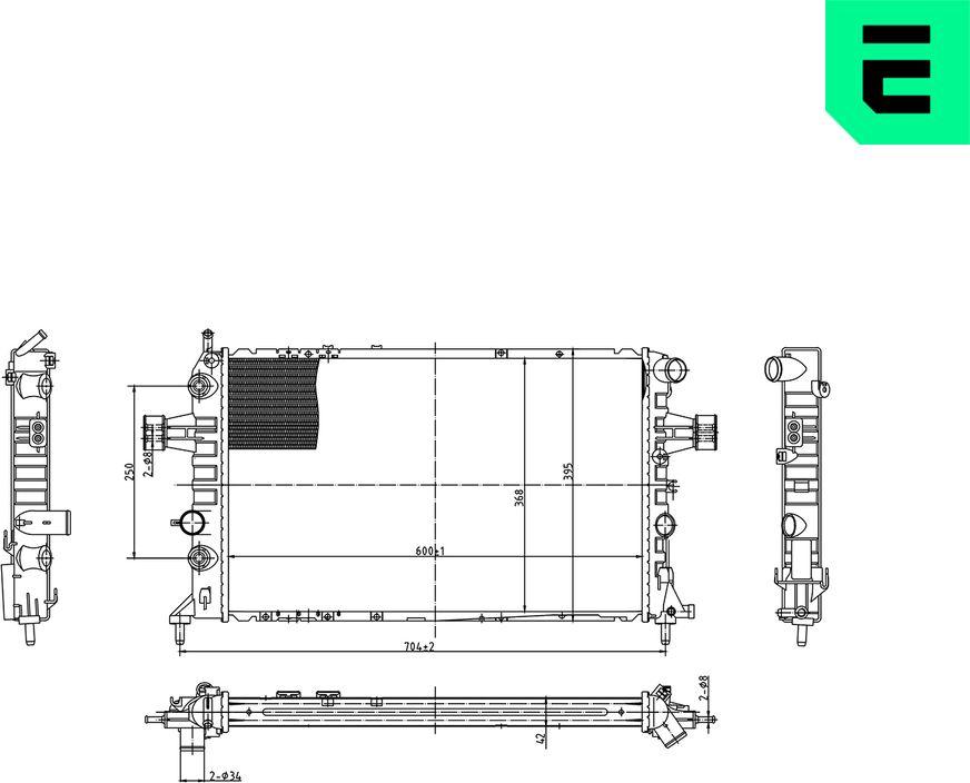ERA 673186 - Радіатор, охолодження двигуна autocars.com.ua