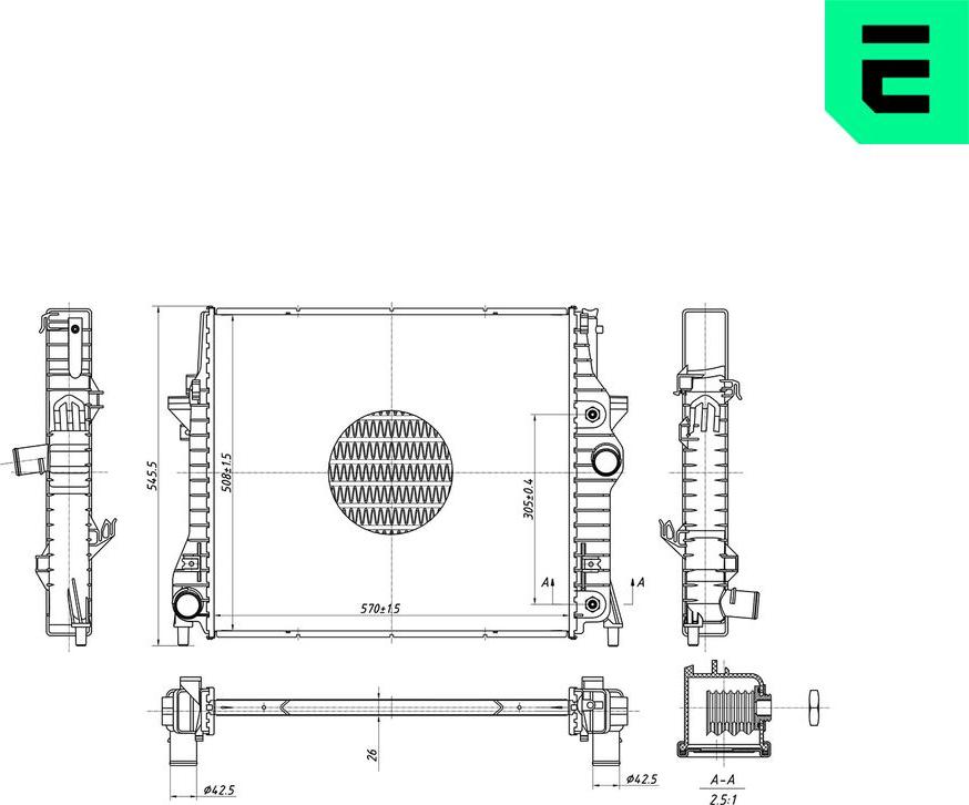 ERA 673192 - Радіатор, охолодження двигуна autocars.com.ua