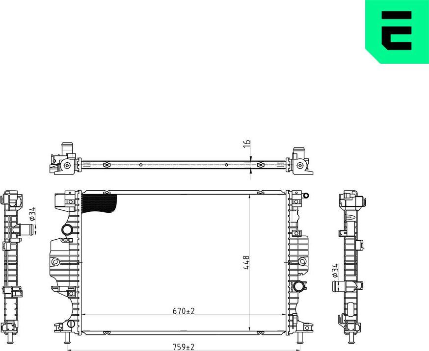 ERA 673198 - Радіатор, охолодження двигуна autocars.com.ua