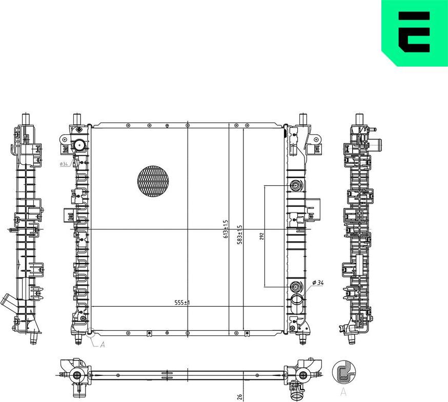 ERA 673199 - Радіатор, охолодження двигуна autocars.com.ua