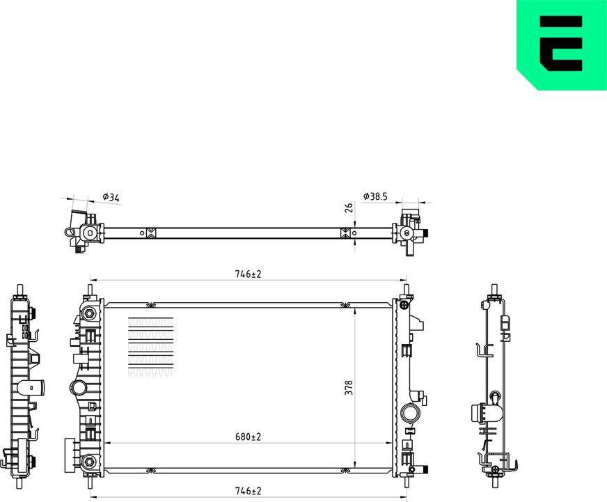 ERA 673204 - Радіатор, охолодження двигуна autocars.com.ua