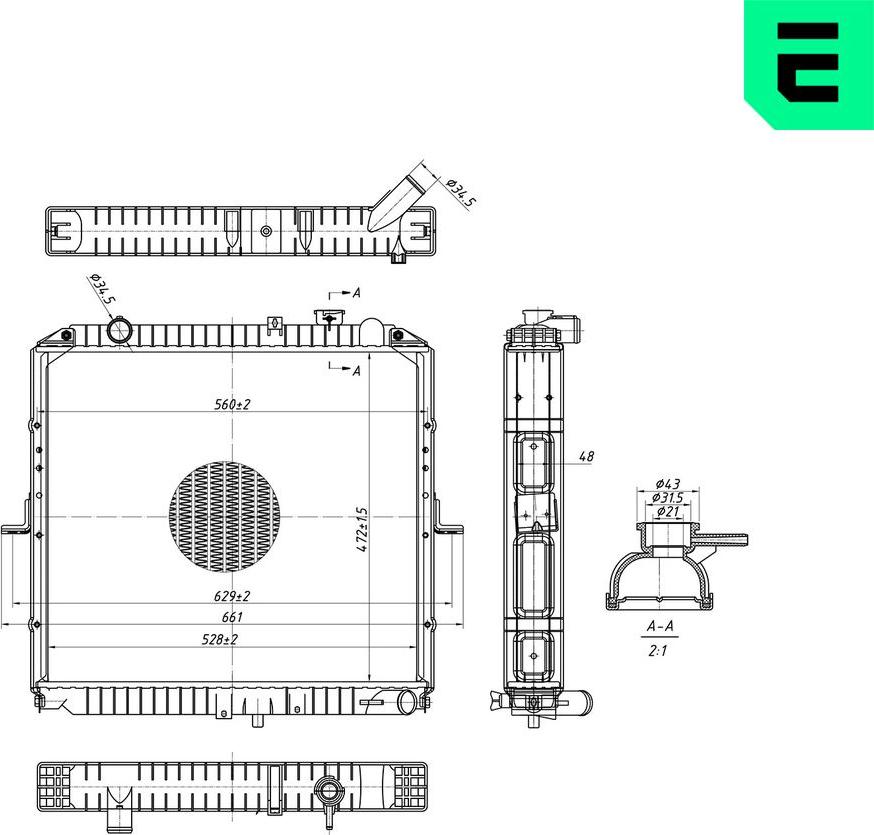 ERA 673215 - Радіатор, охолодження двигуна autocars.com.ua