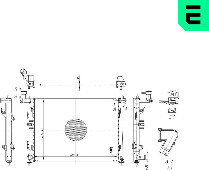 ERA 673223 - Радіатор, охолодження двигуна autocars.com.ua