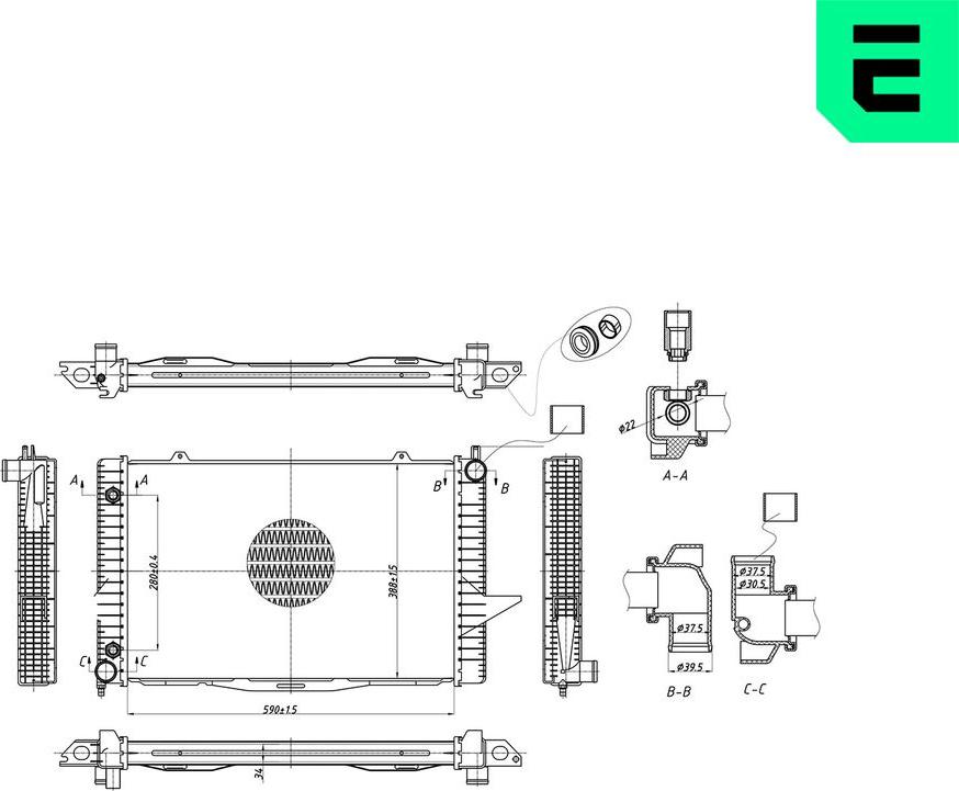 ERA 673232 - Радіатор, охолодження двигуна autocars.com.ua