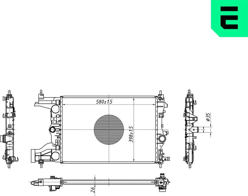 ERA 673238 - Радіатор, охолодження двигуна autocars.com.ua