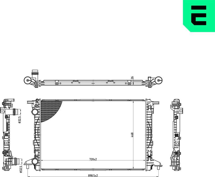 ERA 673242 - Радіатор, охолодження двигуна autocars.com.ua