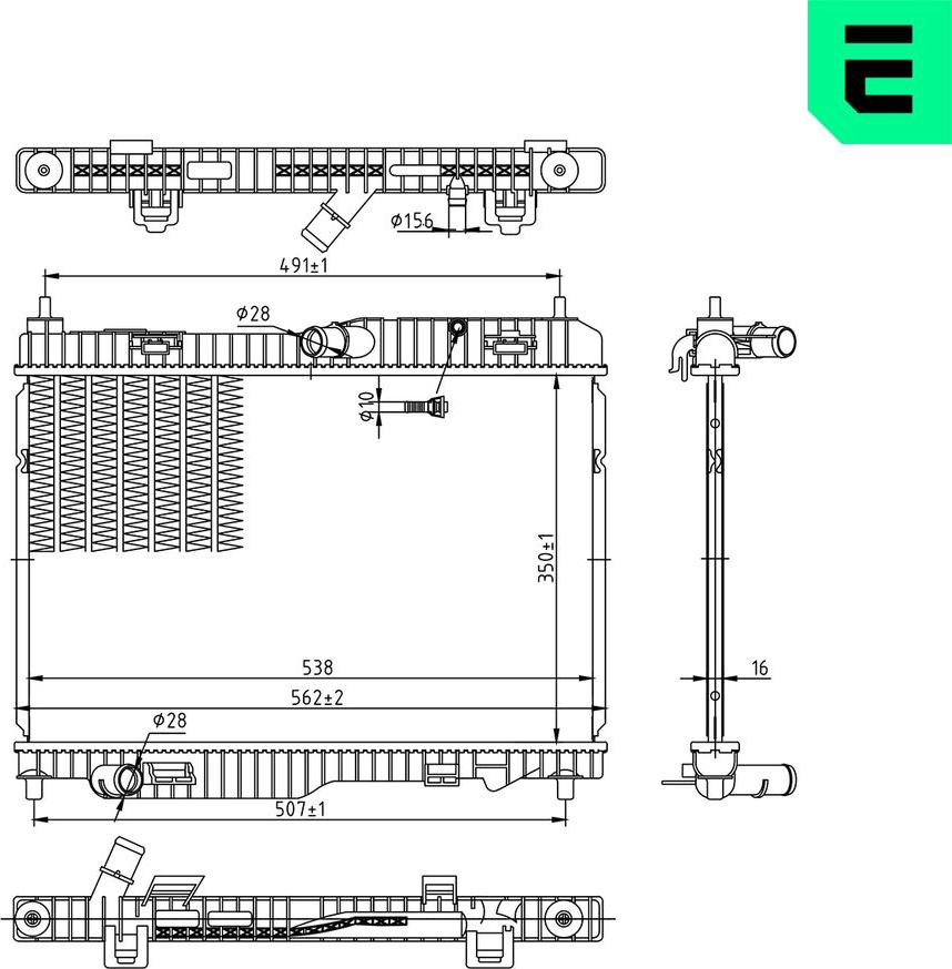 ERA 673245 - Радіатор, охолодження двигуна autocars.com.ua