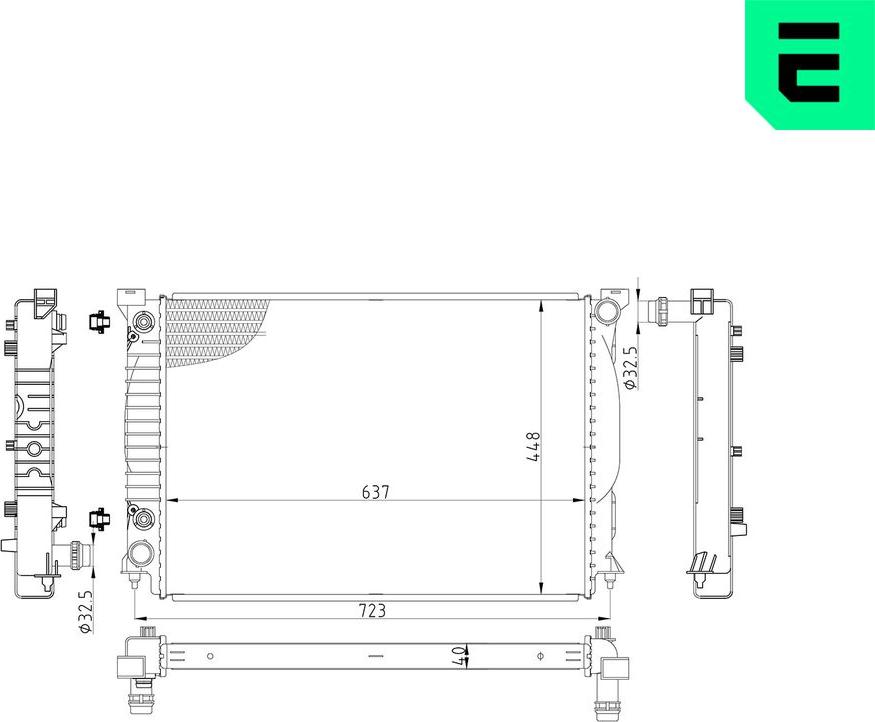 ERA 673248 - Радіатор, охолодження двигуна autocars.com.ua