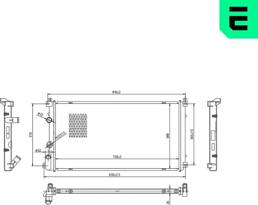 ERA 673251 - Радіатор, охолодження двигуна autocars.com.ua