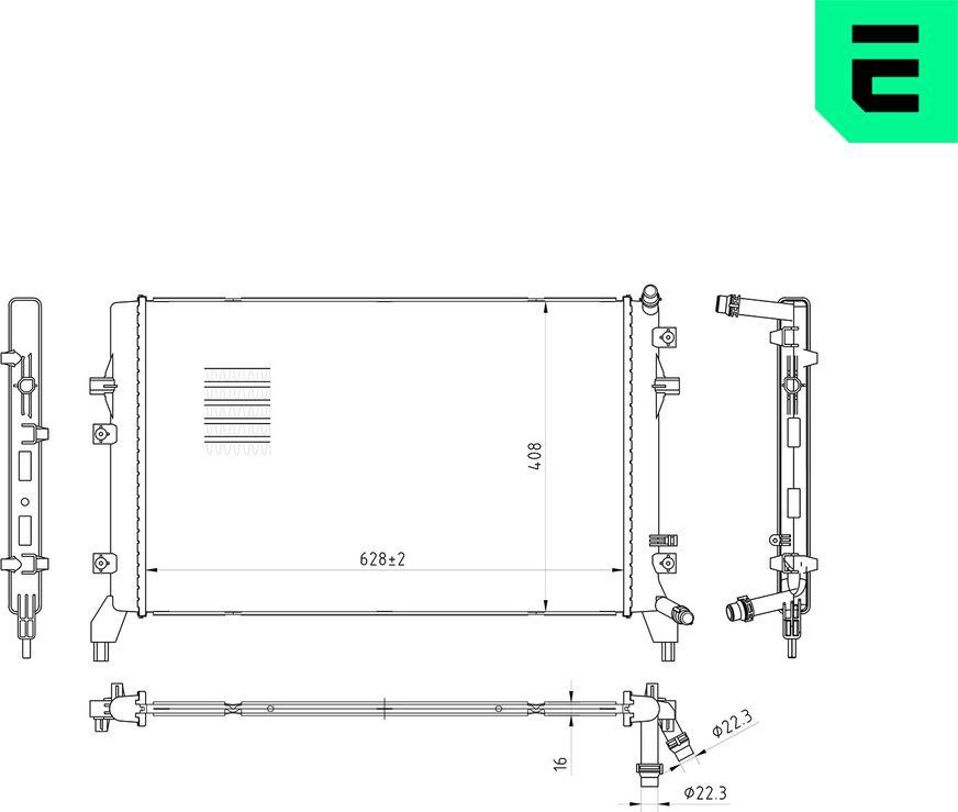 ERA 673252 - Радіатор, охолодження двигуна autocars.com.ua