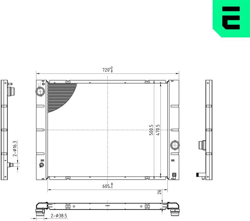 ERA 673253 - Радіатор, охолодження двигуна autocars.com.ua