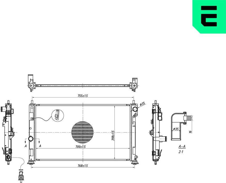ERA 673257 - Радіатор, охолодження двигуна autocars.com.ua