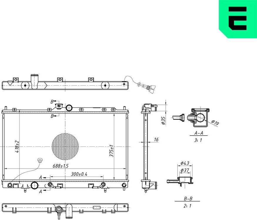 ERA 673263 - Радіатор, охолодження двигуна autocars.com.ua